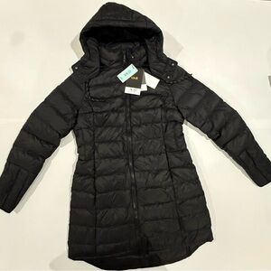 New! Lole Designer Black Womens Zip Up Puffer Coat      Size- Large